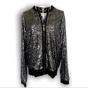 Hilary Radley Zippered Sequin Jacket NWT